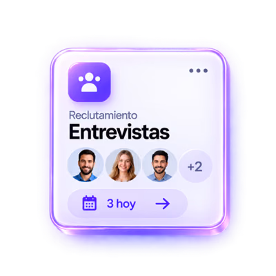 Action Card con tres entrevistas para hoy