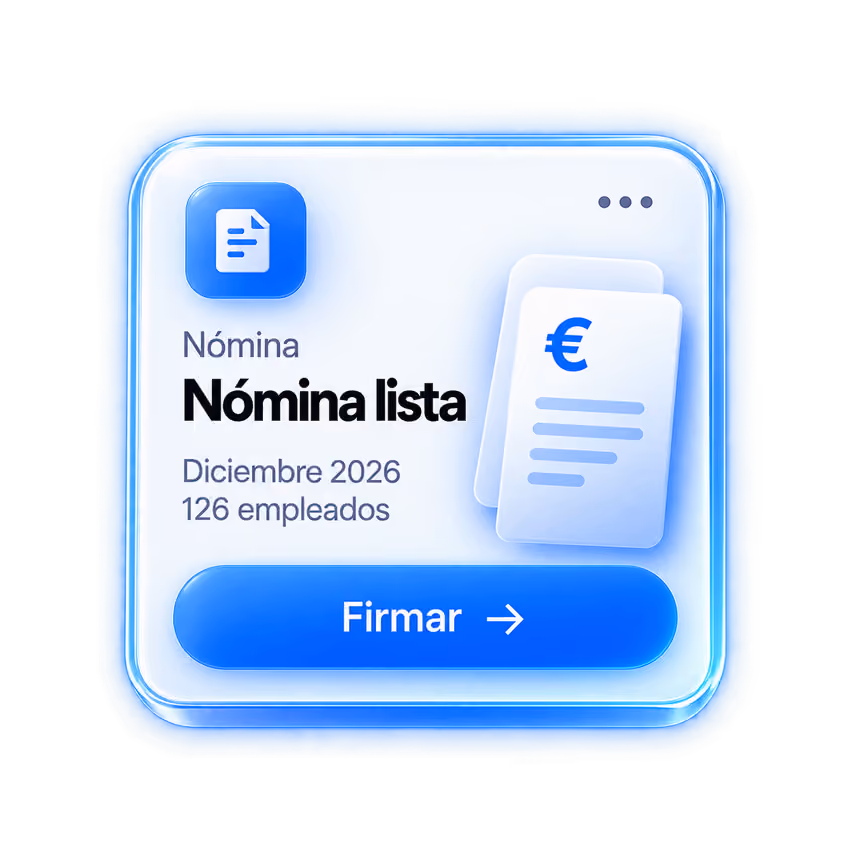 Action Card de nómina lista para firmar